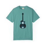 Moonlit Acoustic Guitar T-Shirt | Night Sky Guitar Silhouette