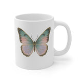 Pastel Butterfly Mug | Vintage Botanical | Pink Teal Ceramic