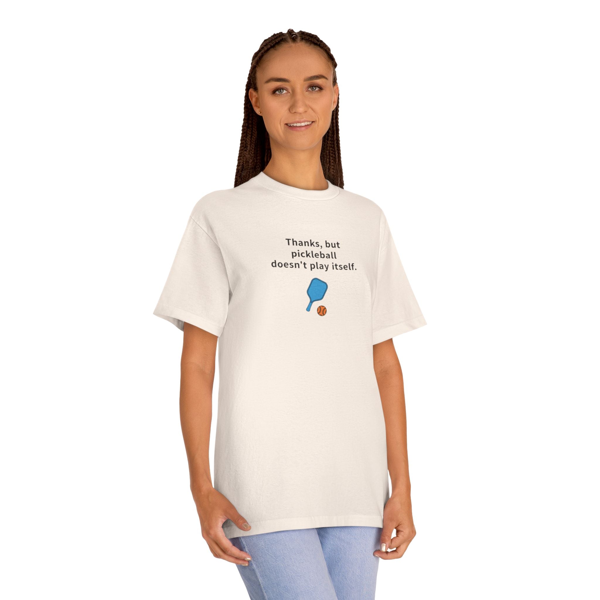 Pickleball Doesnt Play By Itself T-Shirt | Paddle Graphic Tee