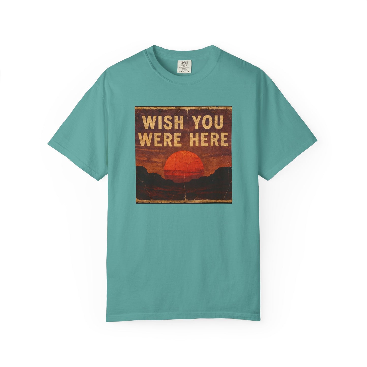 Wish You Were Here Sunset T-shirt | Vintage Sunset Graphic