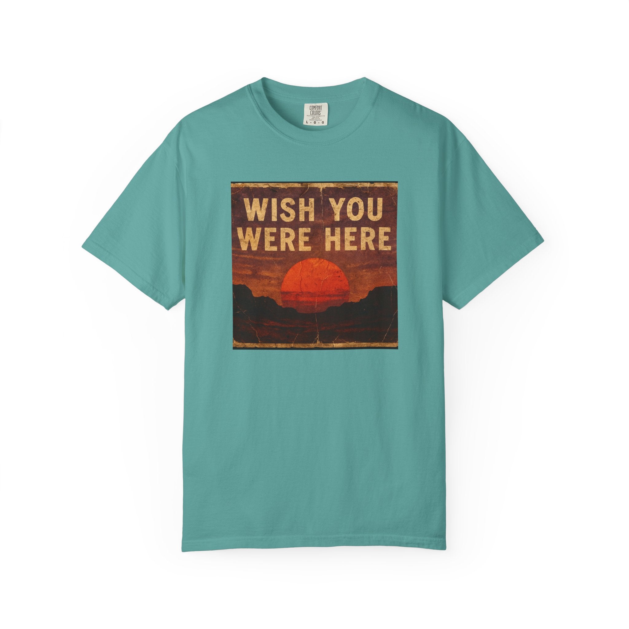 Wish You Were Here Sunset T-shirt | Vintage Sunset Graphic