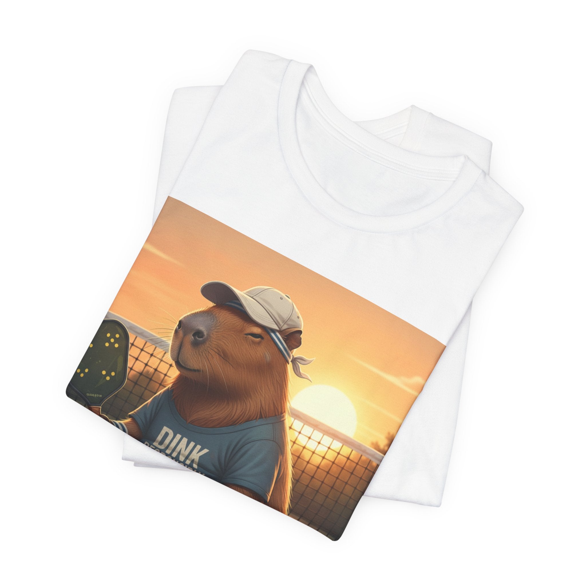 Dink Responsibly Pickleball Capybara Tee | Funny Animal Sports Art