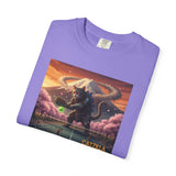 Catzilla Pickleball Destroyer T-shirt | Kaiju Cat Samurai, Mount Fuji Cherry Blossoms