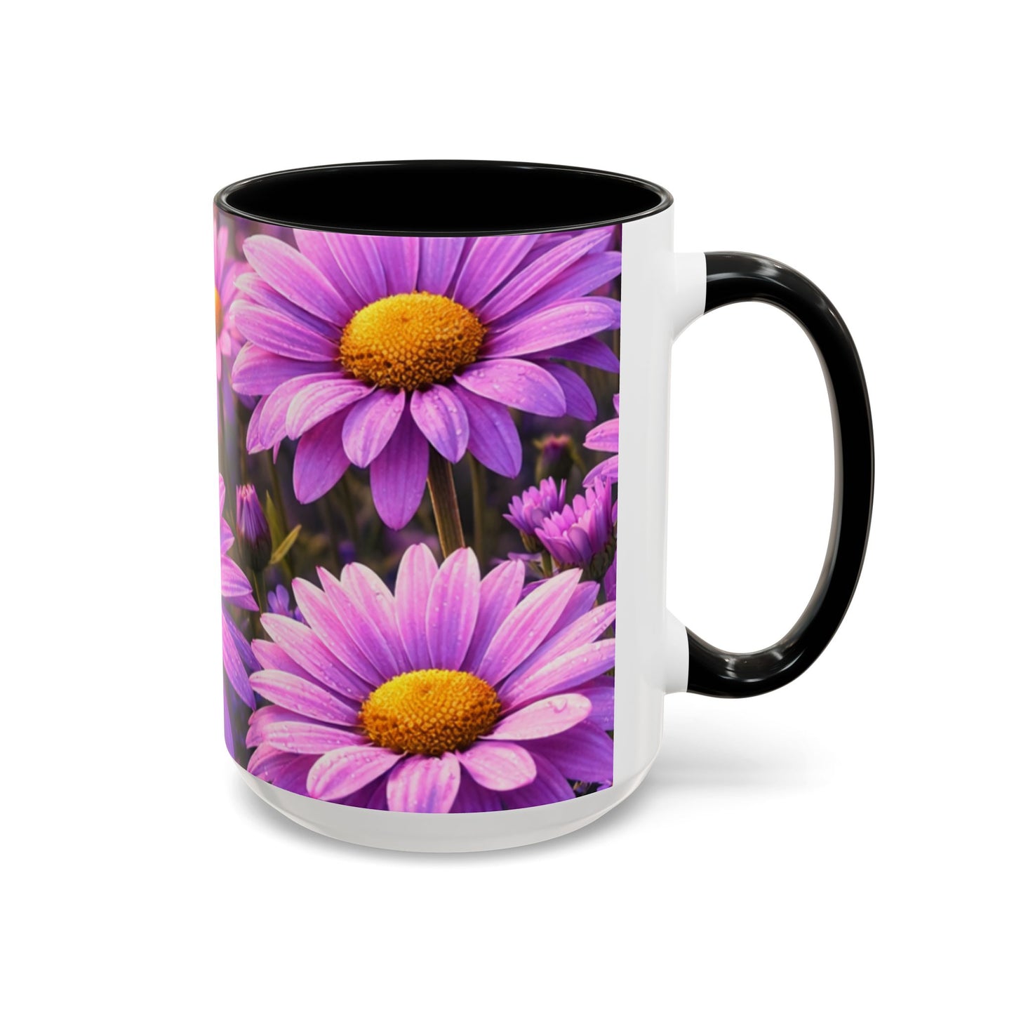 Purple Daisy Floral Mug | Accent Coffee Mug 11oz 15oz
