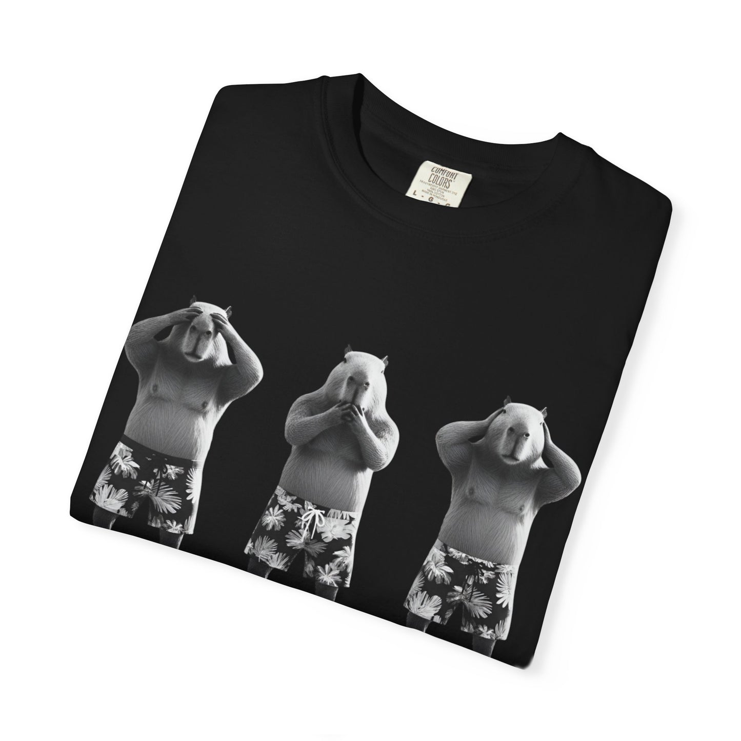Capybara See No Evil Speak No Evil Hear No Evil T-shirt | Three Monkeys Graphic