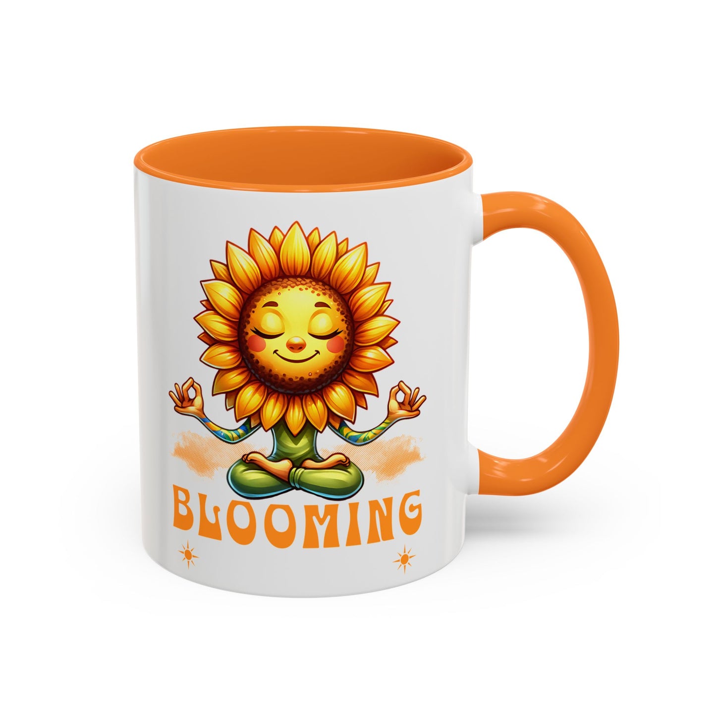 Blooming Sunflower Mug | Yoga Meditating Sunflower Ceramic Mug