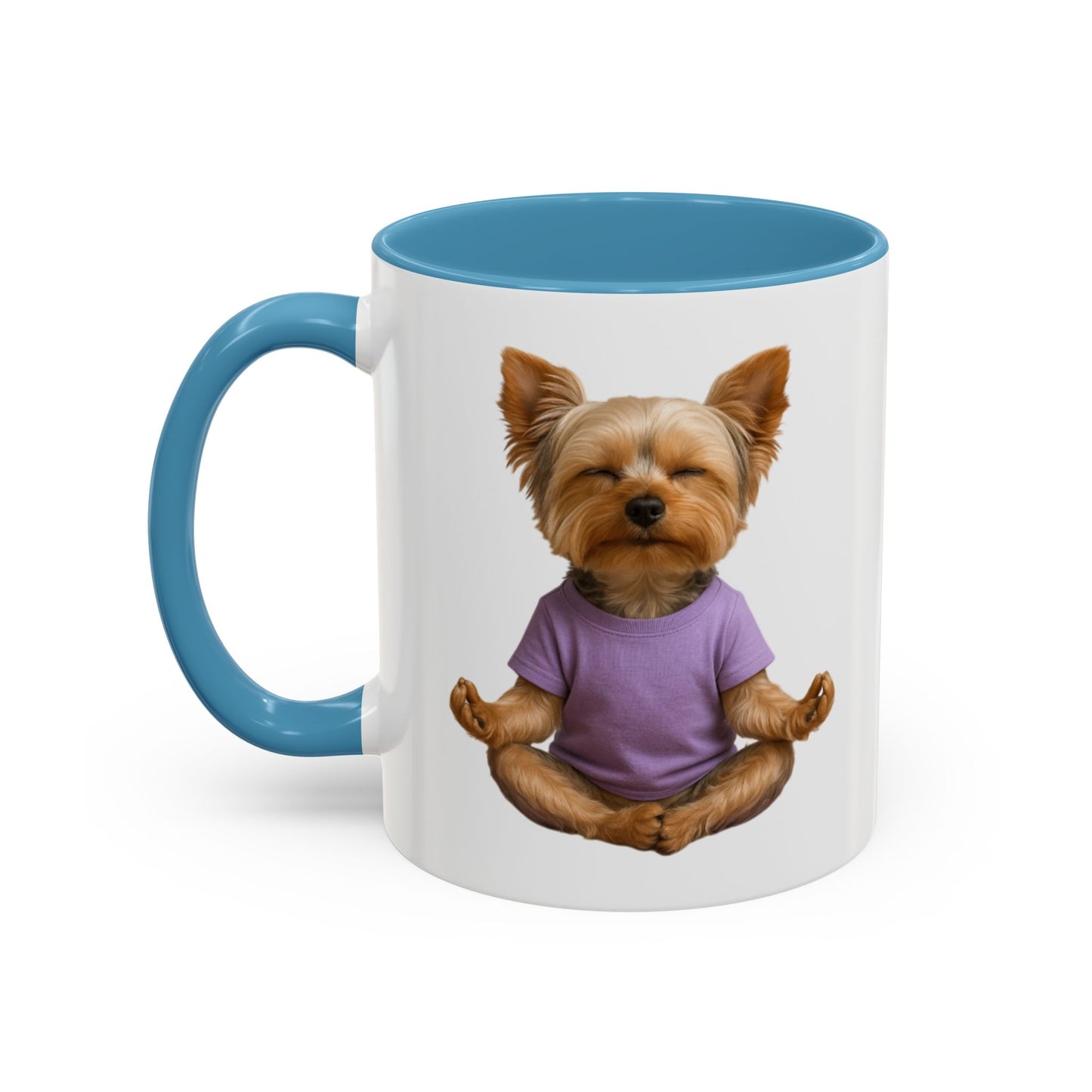 Meditating Yorkshire Terrier Mug | Accent Coffee Mug 11oz 15oz