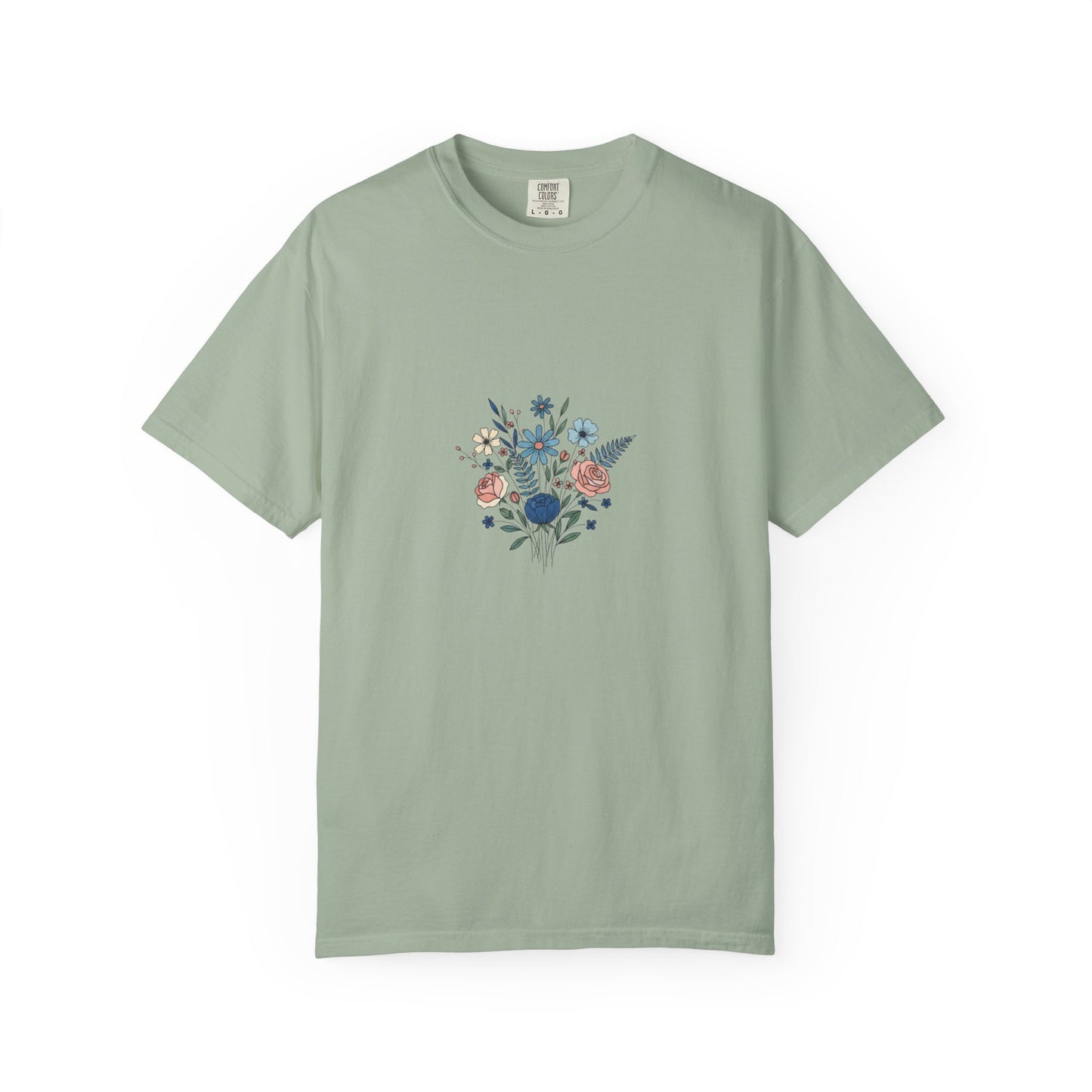 Wildflower Bouquet T-Shirt | Centered Floral Illustration, Daisies & Roses