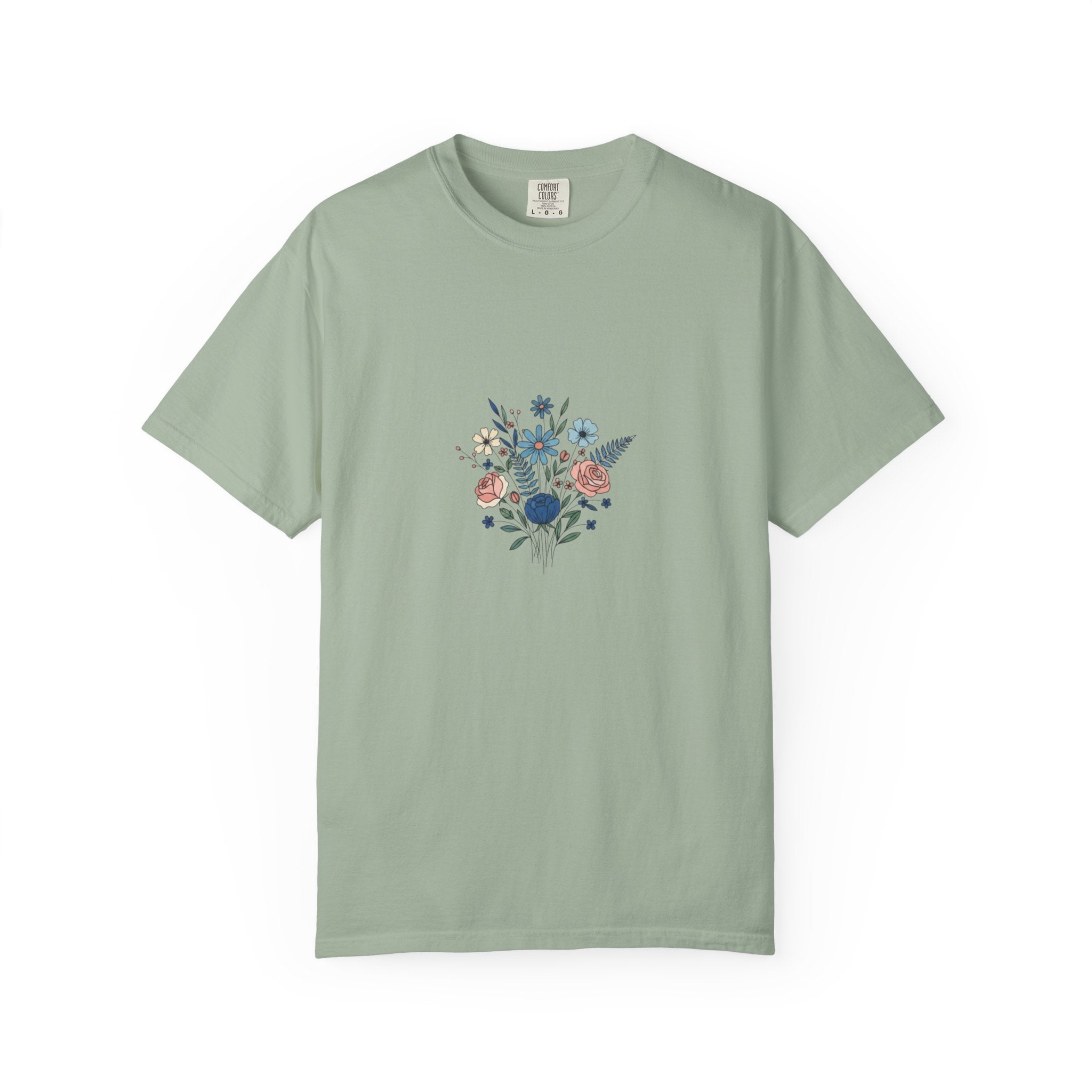 Wildflower Bouquet T-Shirt | Centered Floral Illustration, Daisies & Roses