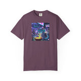 Cyberpunk Cat T-shirt | Neon Magic Potion Street Scene