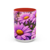 Purple Daisy Floral Mug | Accent Coffee Mug 11oz 15oz