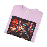 Sushi-Eating Cat T-Shirt | Neon Japanese Street Food Art
