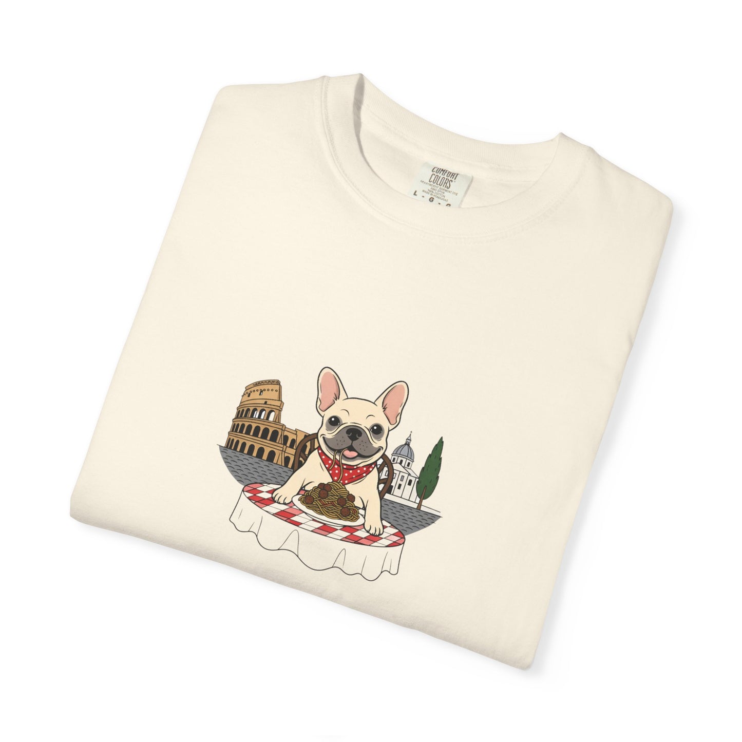 French Bulldog Chef T-shirt | Cute Dog Cooking Illustration, Bistro Theme