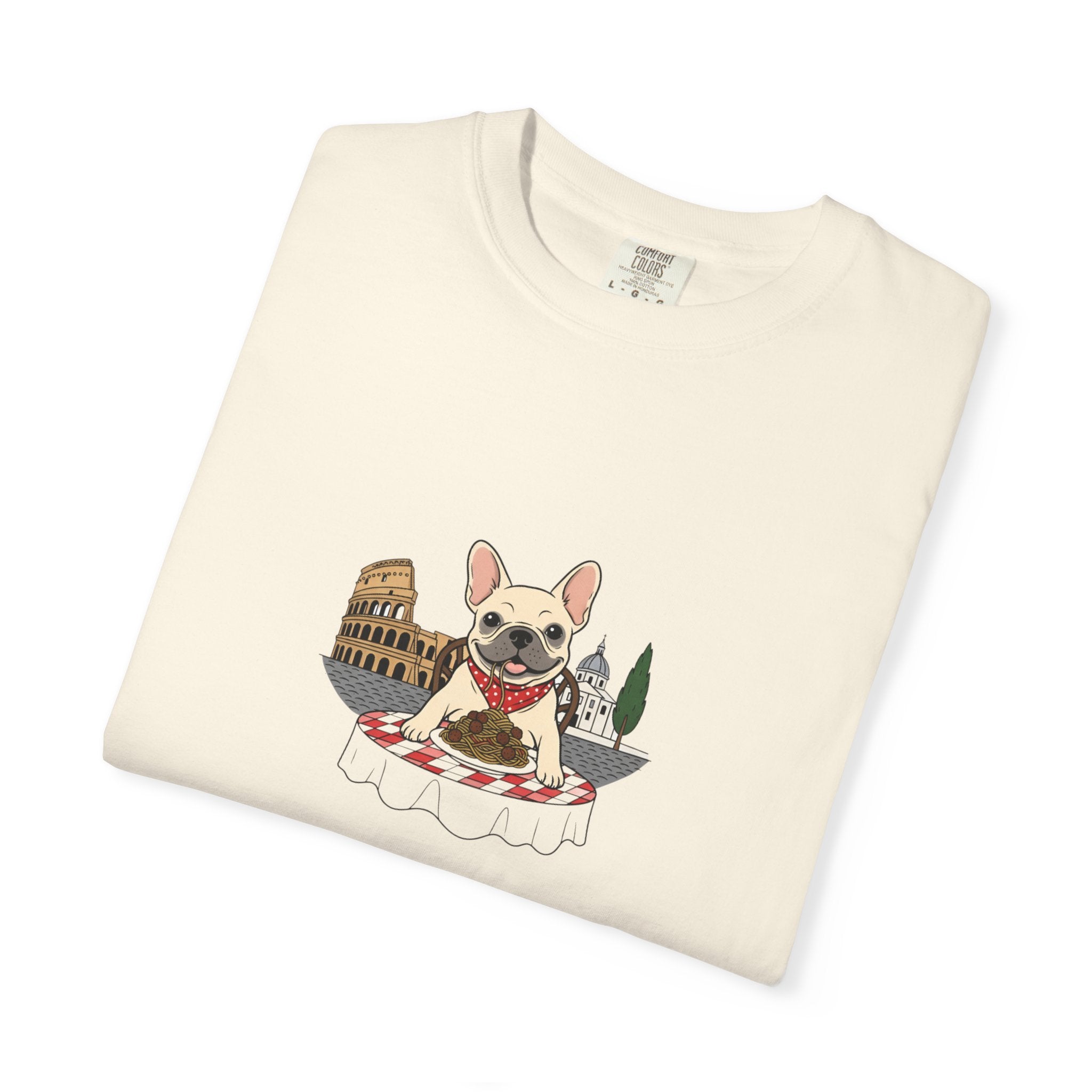 French Bulldog Chef T-shirt | Cute Dog Cooking Illustration, Bistro Theme