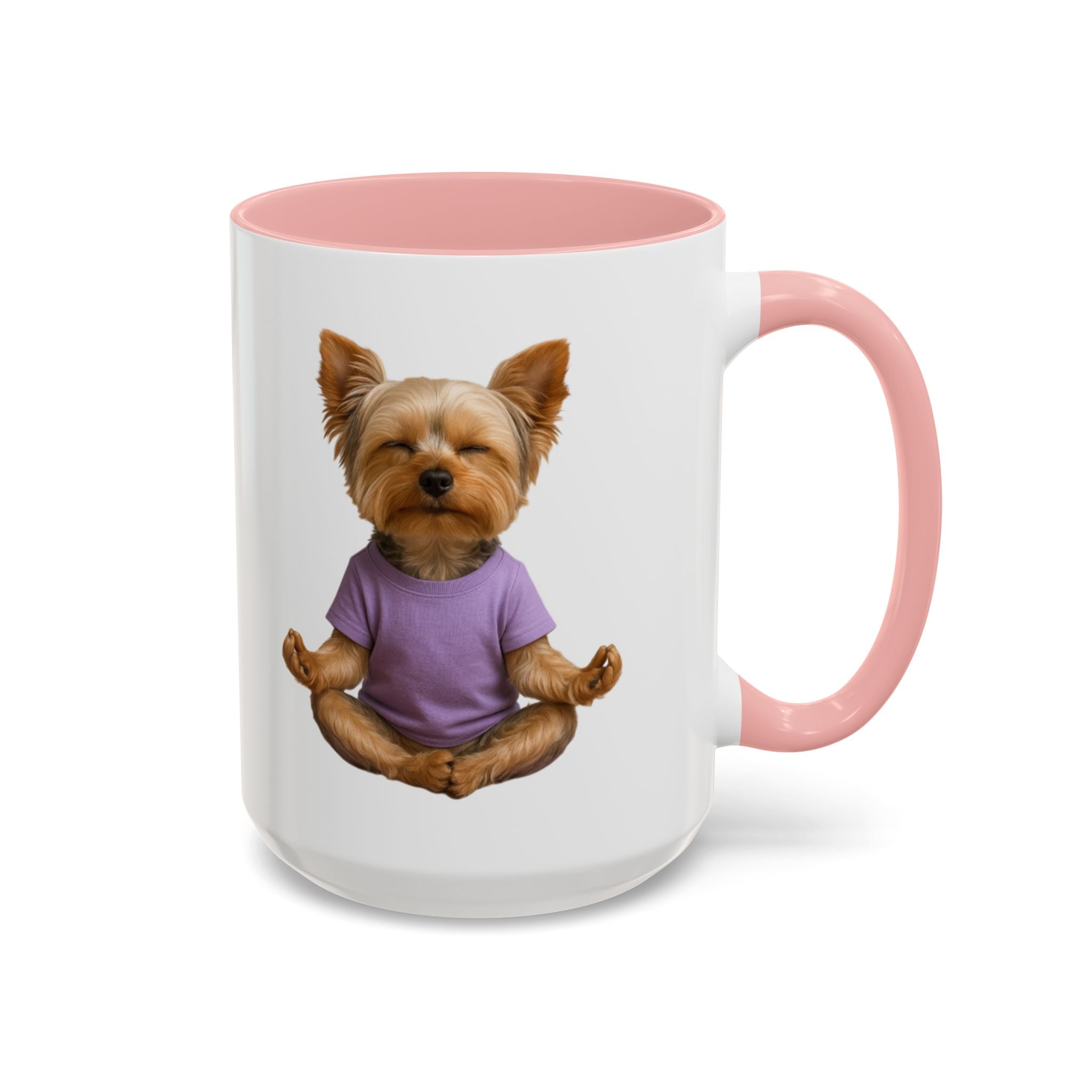 Meditating Yorkshire Terrier Mug | Accent Coffee Mug 11oz 15oz