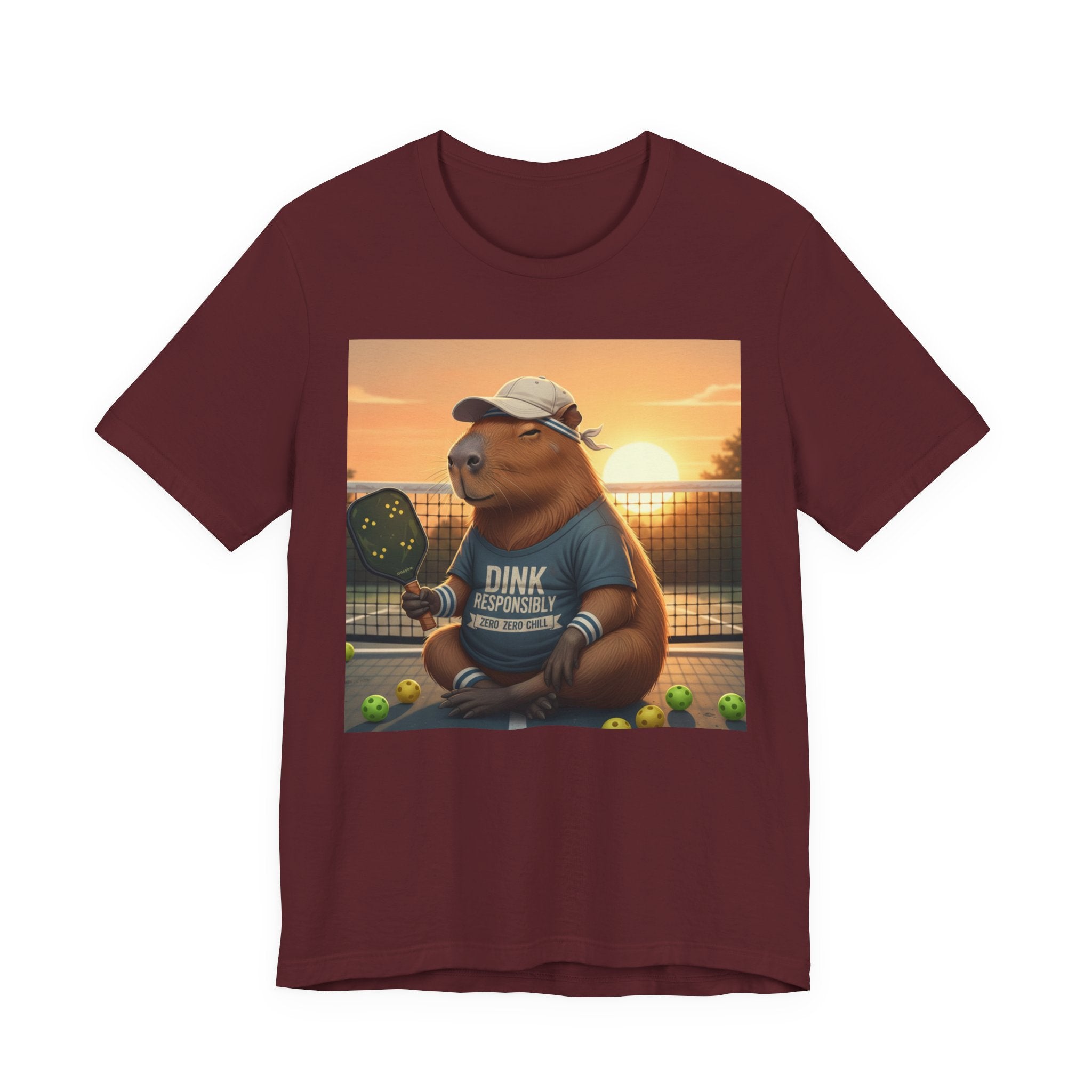 Dink Responsibly Pickleball Capybara Tee | Funny Animal Sports Art