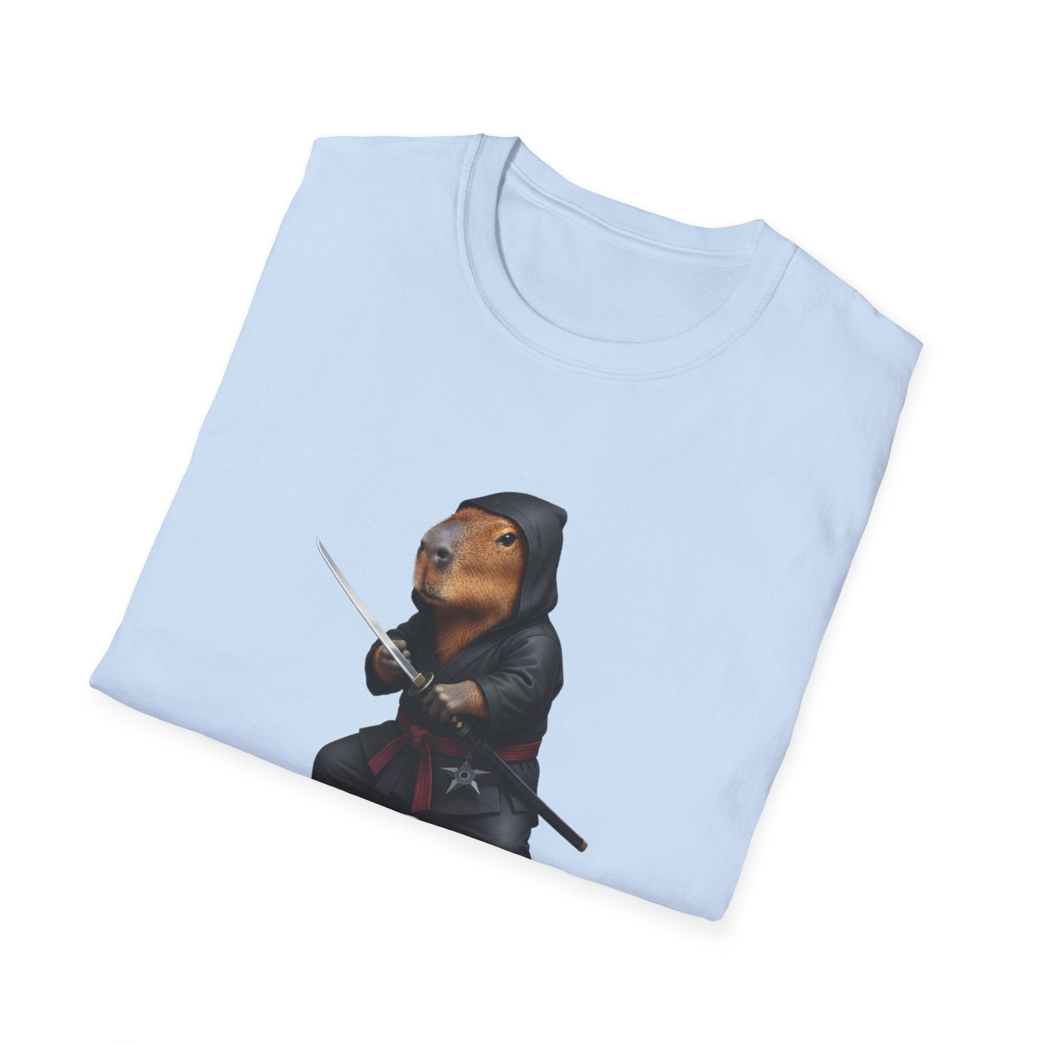 Stealthy Capybara Warrior T-Shirt | Zen Assassin Tactical Capy