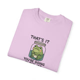 Glass Jar Frog Illustration T-shirt | Frog in Water Jar