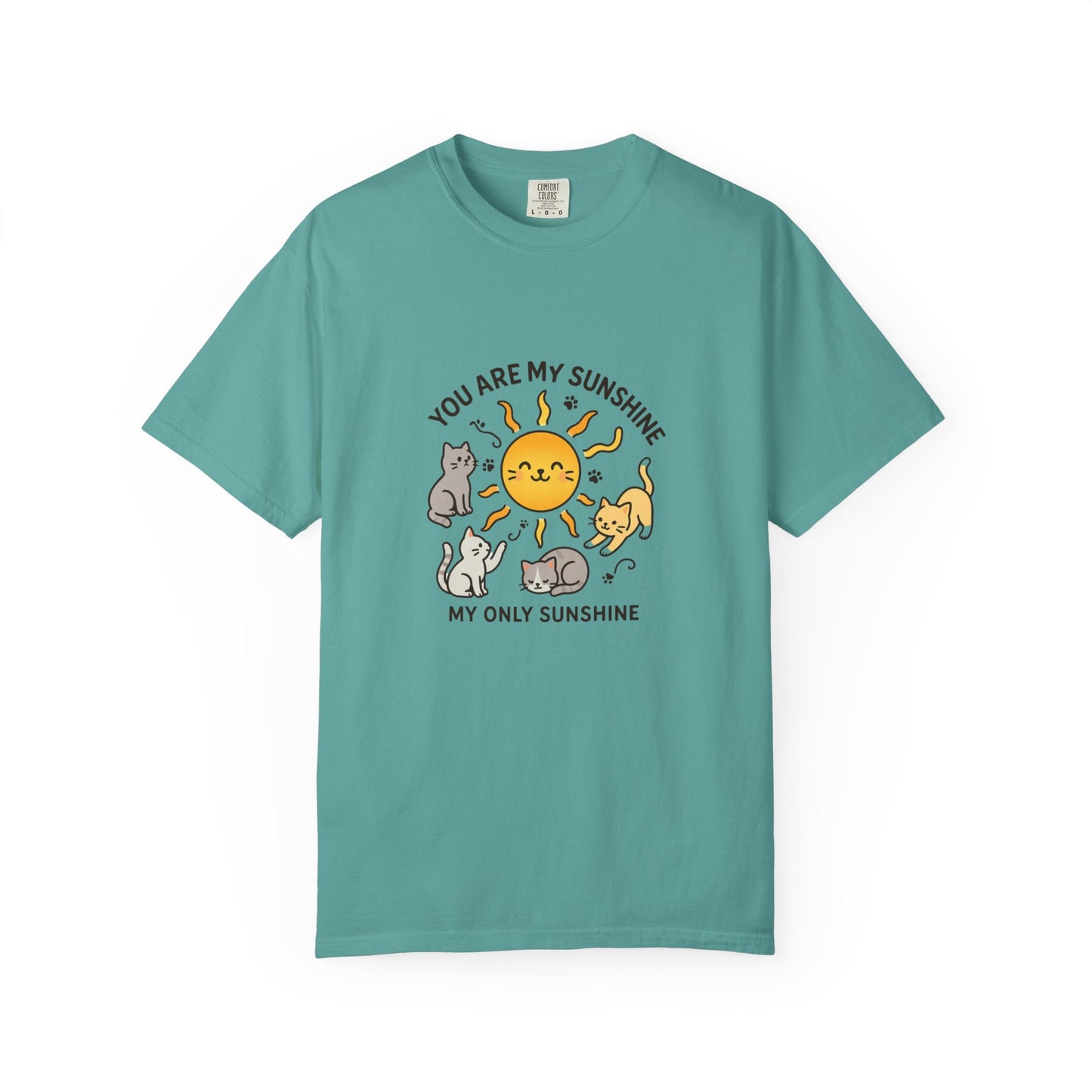 You Are My Sunshine Cat Illustration T-shirt | Cute Sun and Kittens