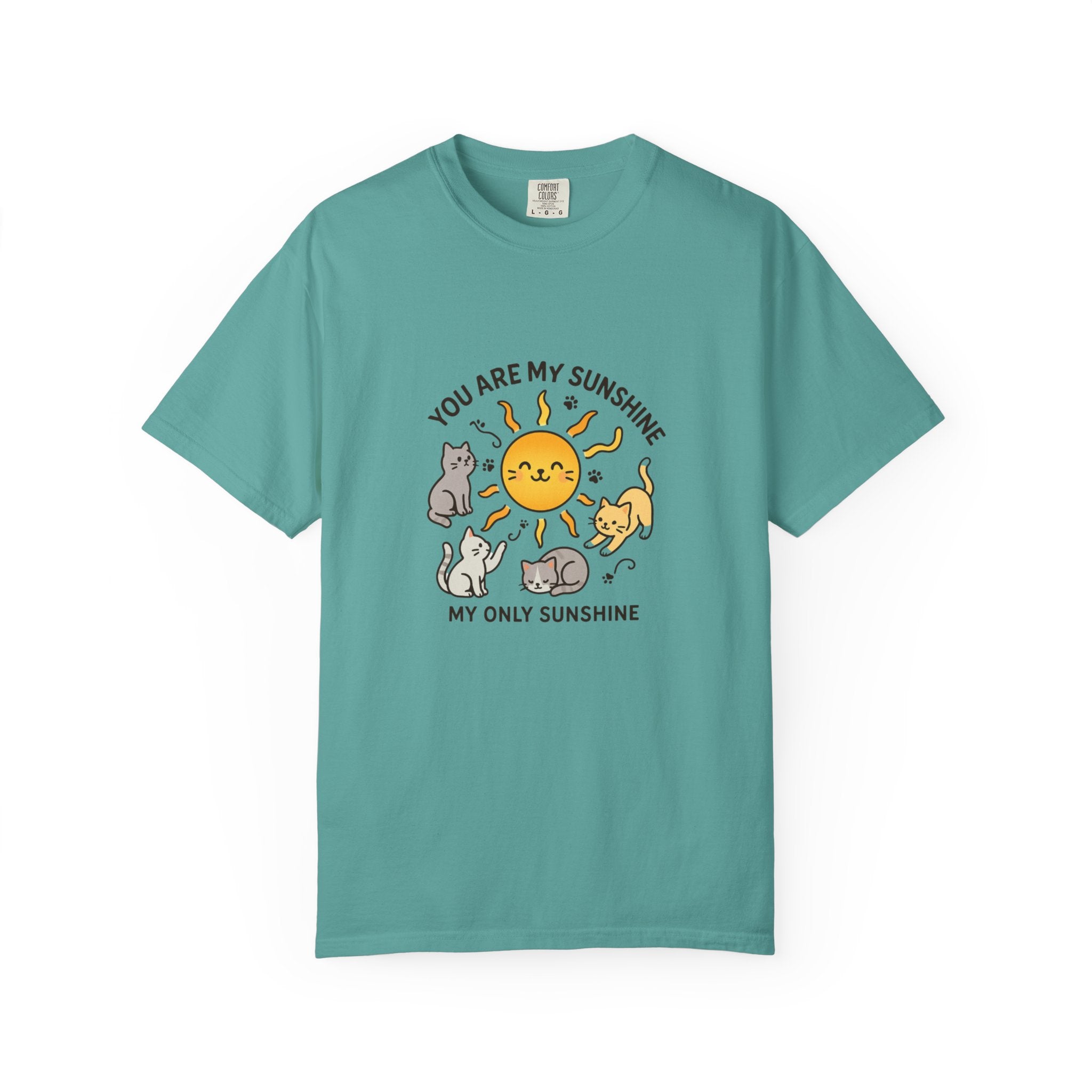 You Are My Sunshine Cat Illustration T-shirt | Cute Sun and Kittens