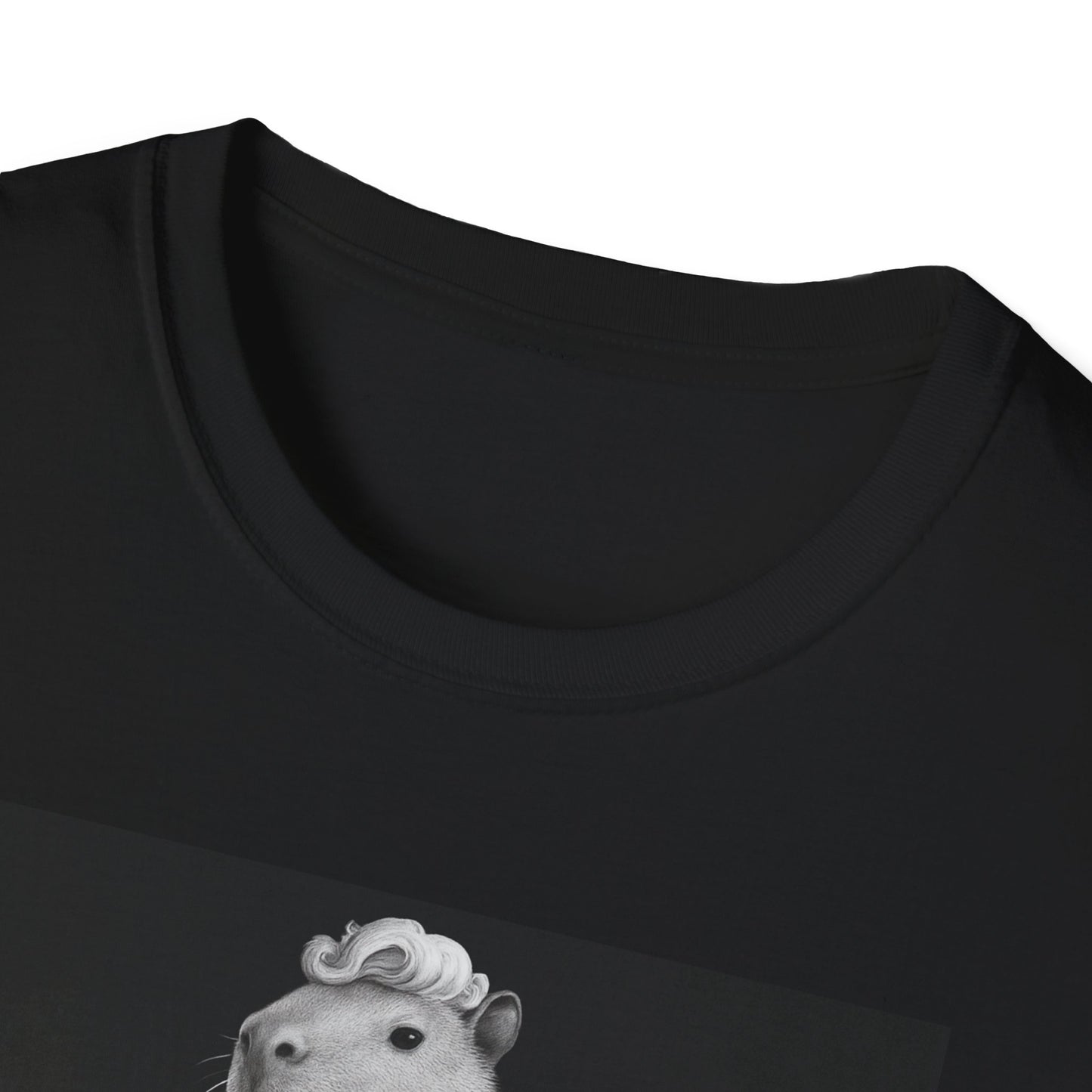 Capybara Blonde. Dress Pose T-Shirt | Retro Black & White Illustration