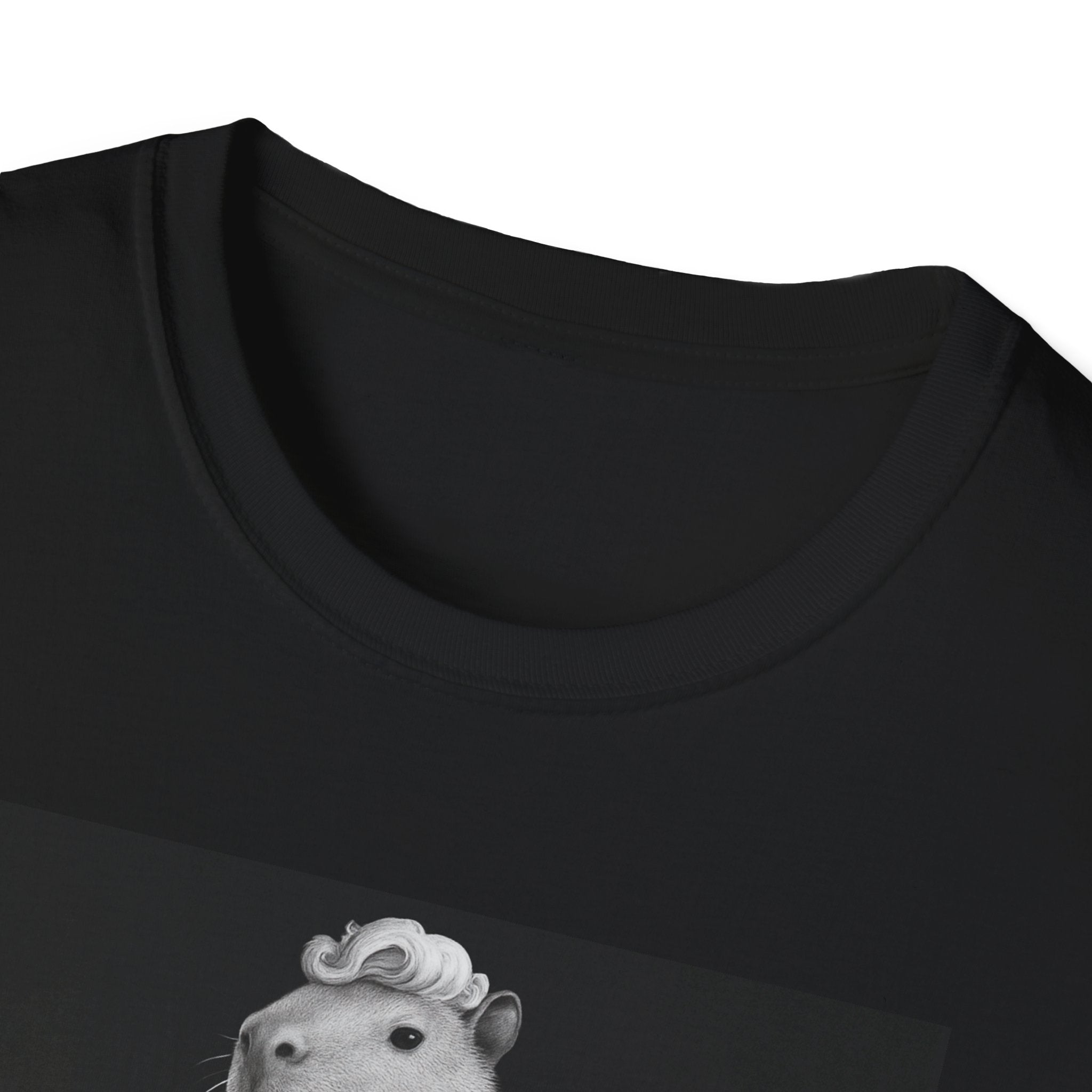 Capybara Blonde. Dress Pose T-Shirt | Retro Black & White Illustration