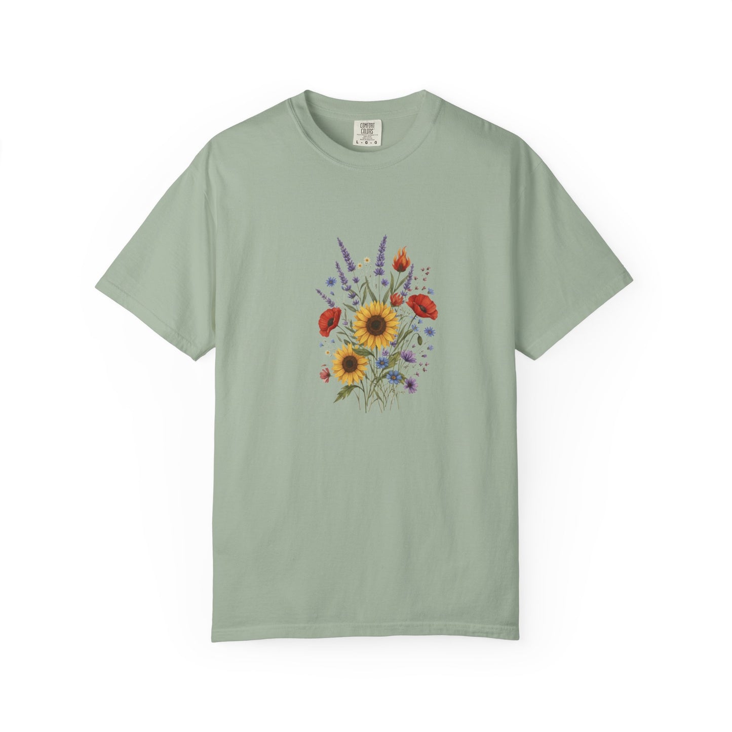 Sunflower and Wildflower Bouquet T-Shirt | Floral Botanical Garden Tee