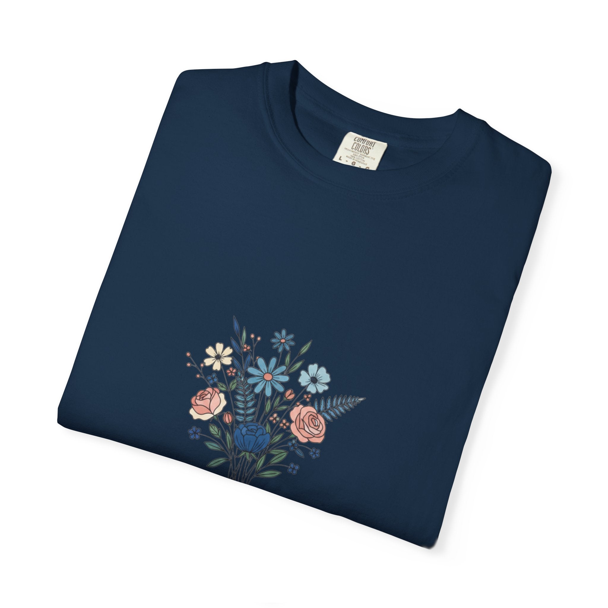 Wildflower Bouquet T-Shirt | Centered Floral Illustration, Daisies & Roses