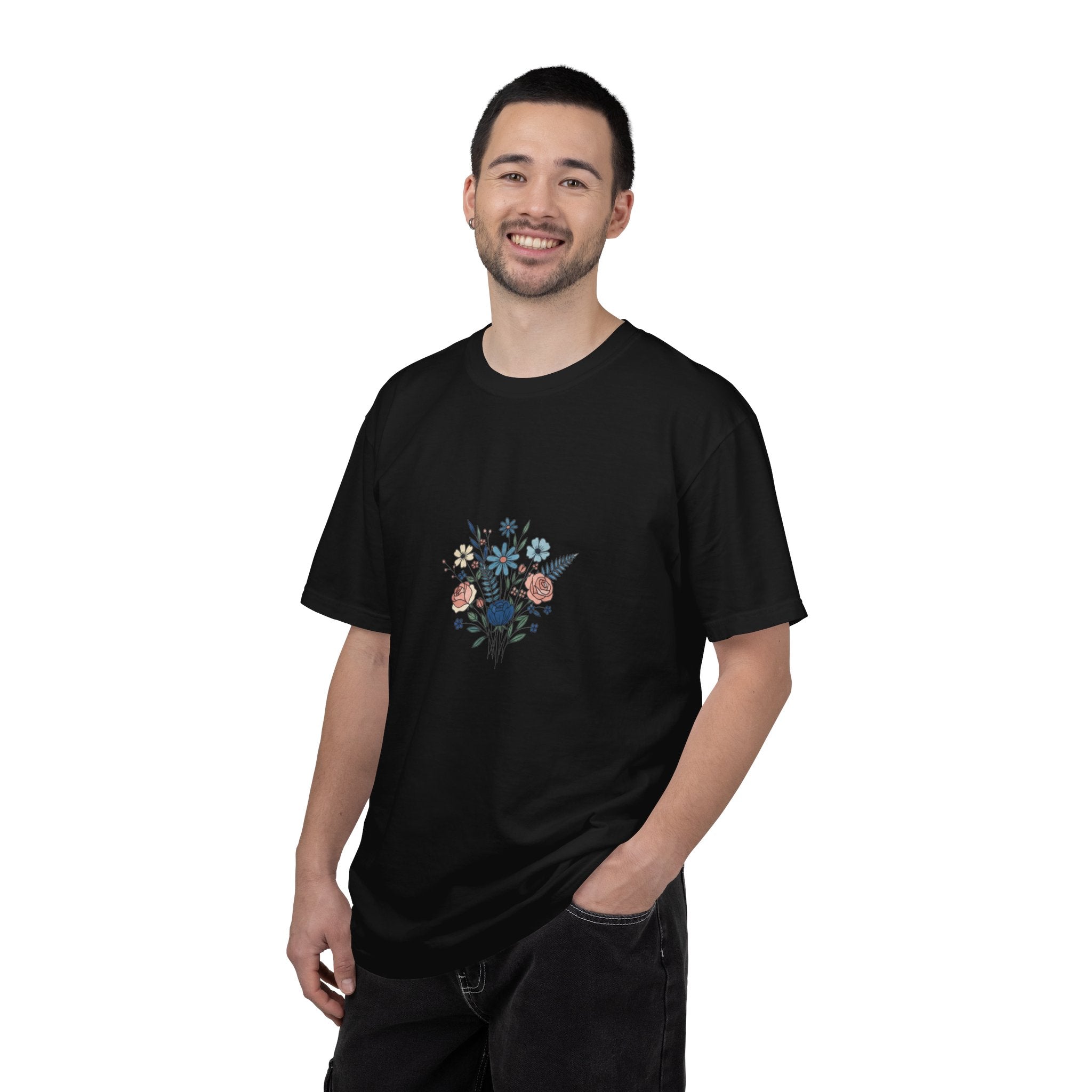 Wildflower Bouquet T-Shirt | Centered Floral Illustration, Daisies & Roses
