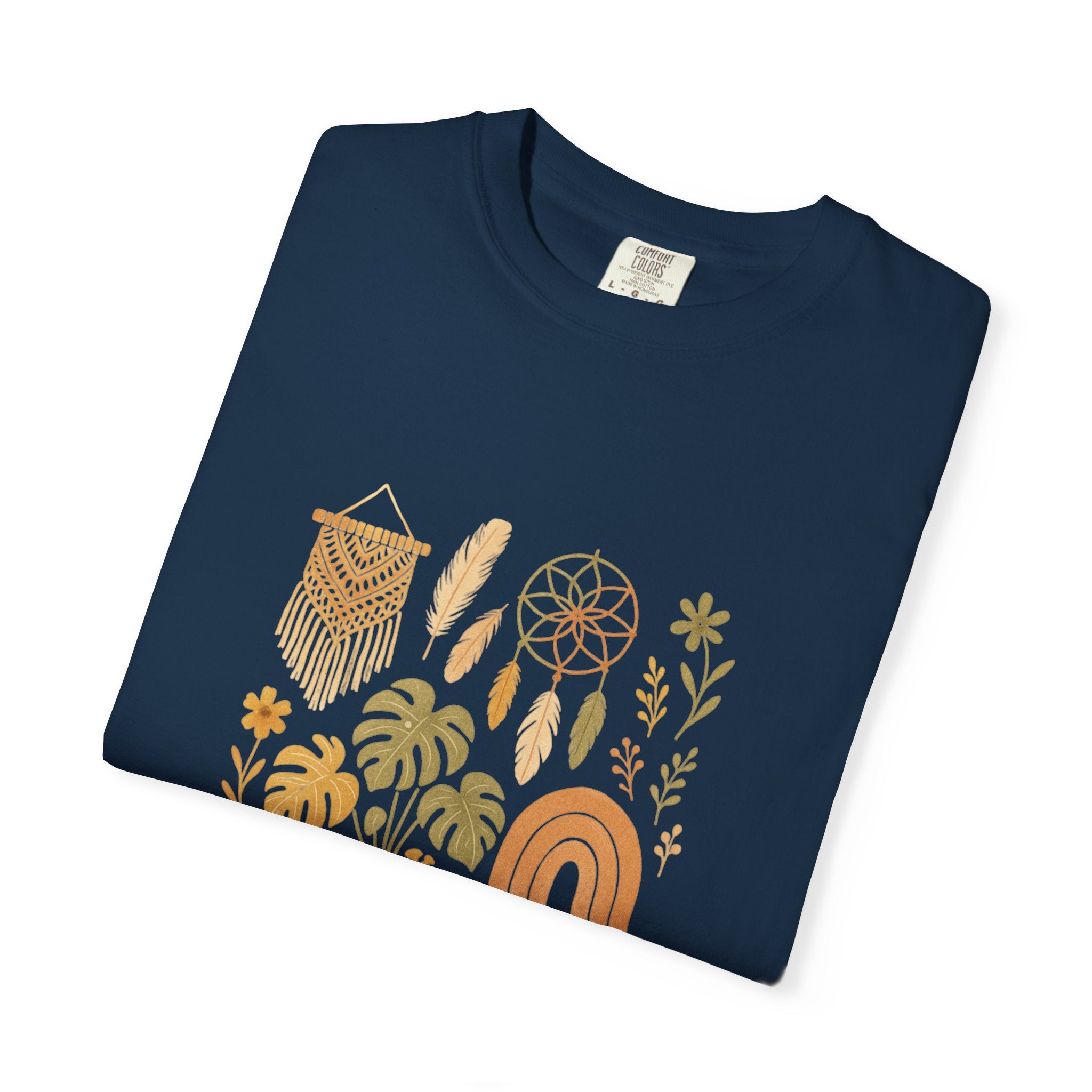 Boho Plants and Dreamcatcher T-Shirt | Rainbow, Monstera, Macrame