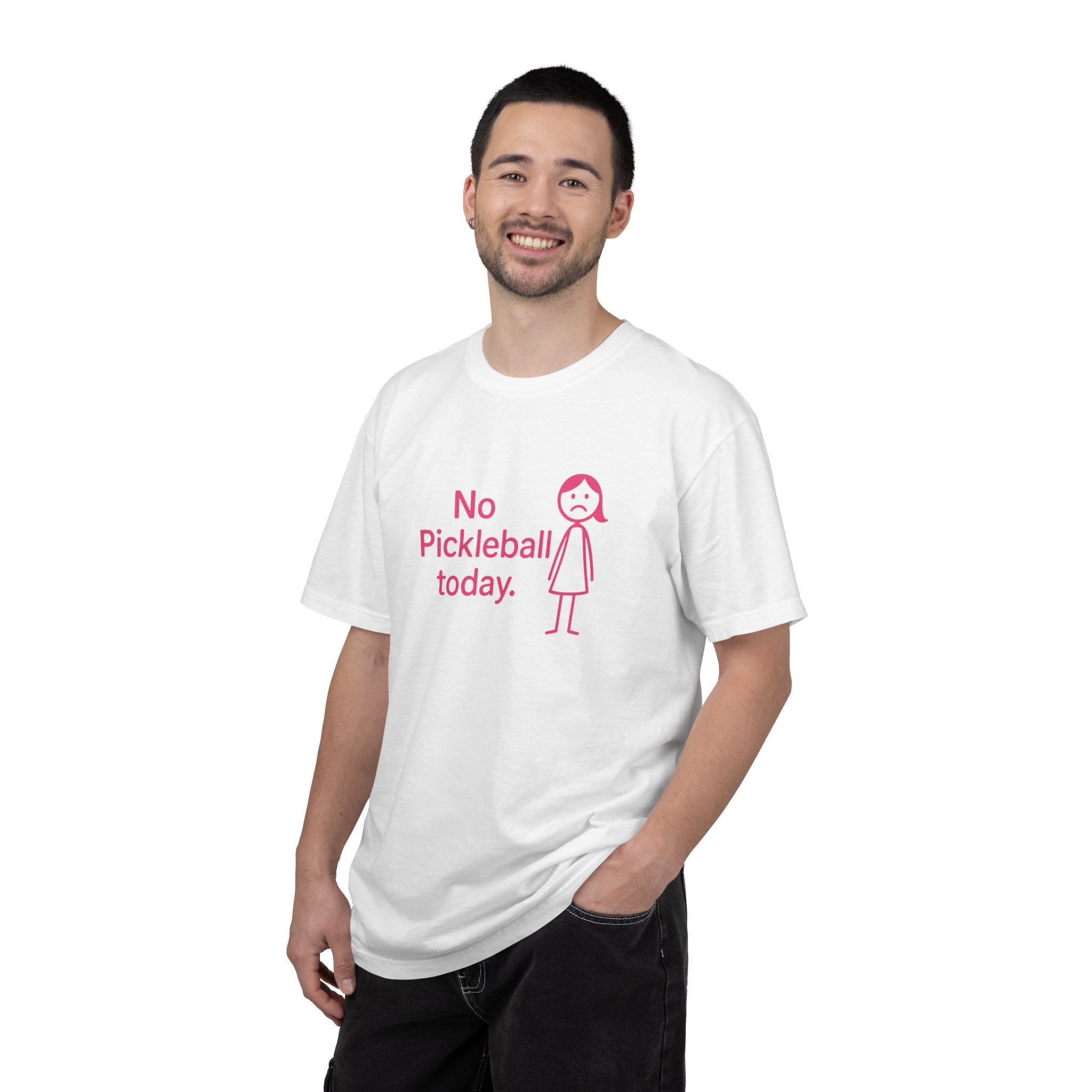 No Pickleball Today T-shirt | Funny Pickleball Saying, Pink Stick Figure Design