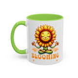 Blooming Sunflower Mug | Yoga Meditating Sunflower Ceramic Mug