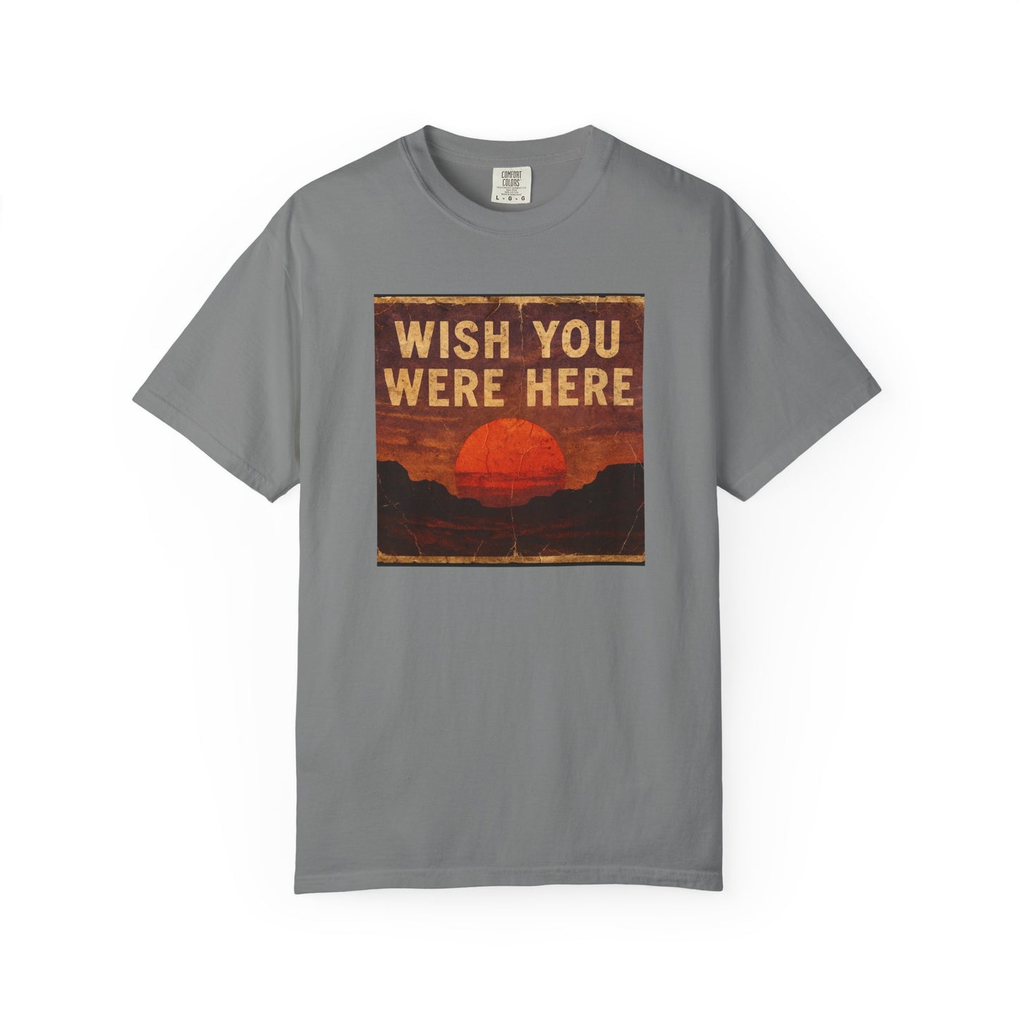 Wish You Were Here Sunset T-shirt | Vintage Sunset Graphic