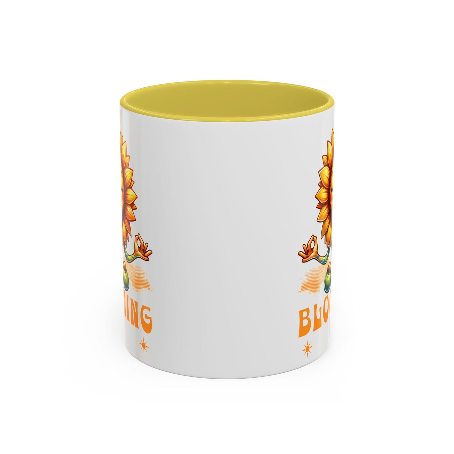Blooming Sunflower Mug | Yoga Meditating Sunflower Ceramic Mug