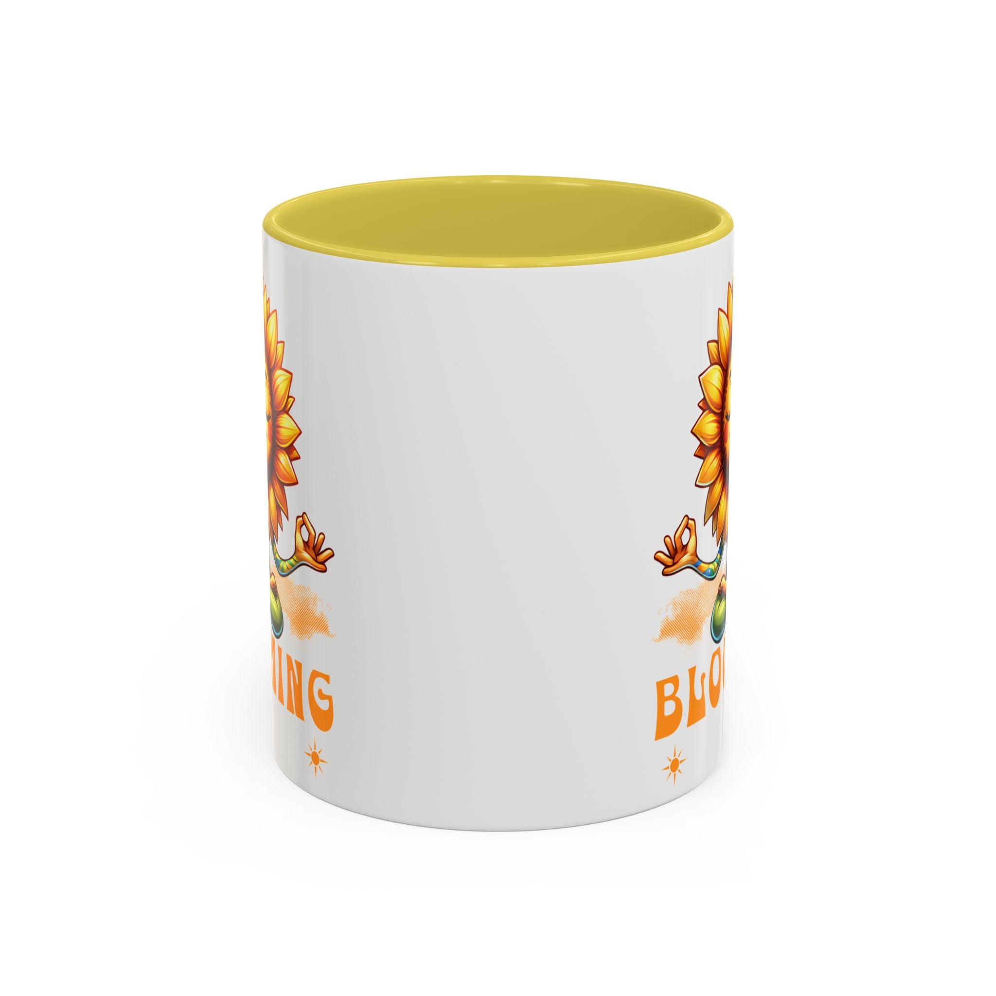 Blooming Sunflower Mug | Yoga Meditating Sunflower Ceramic Mug