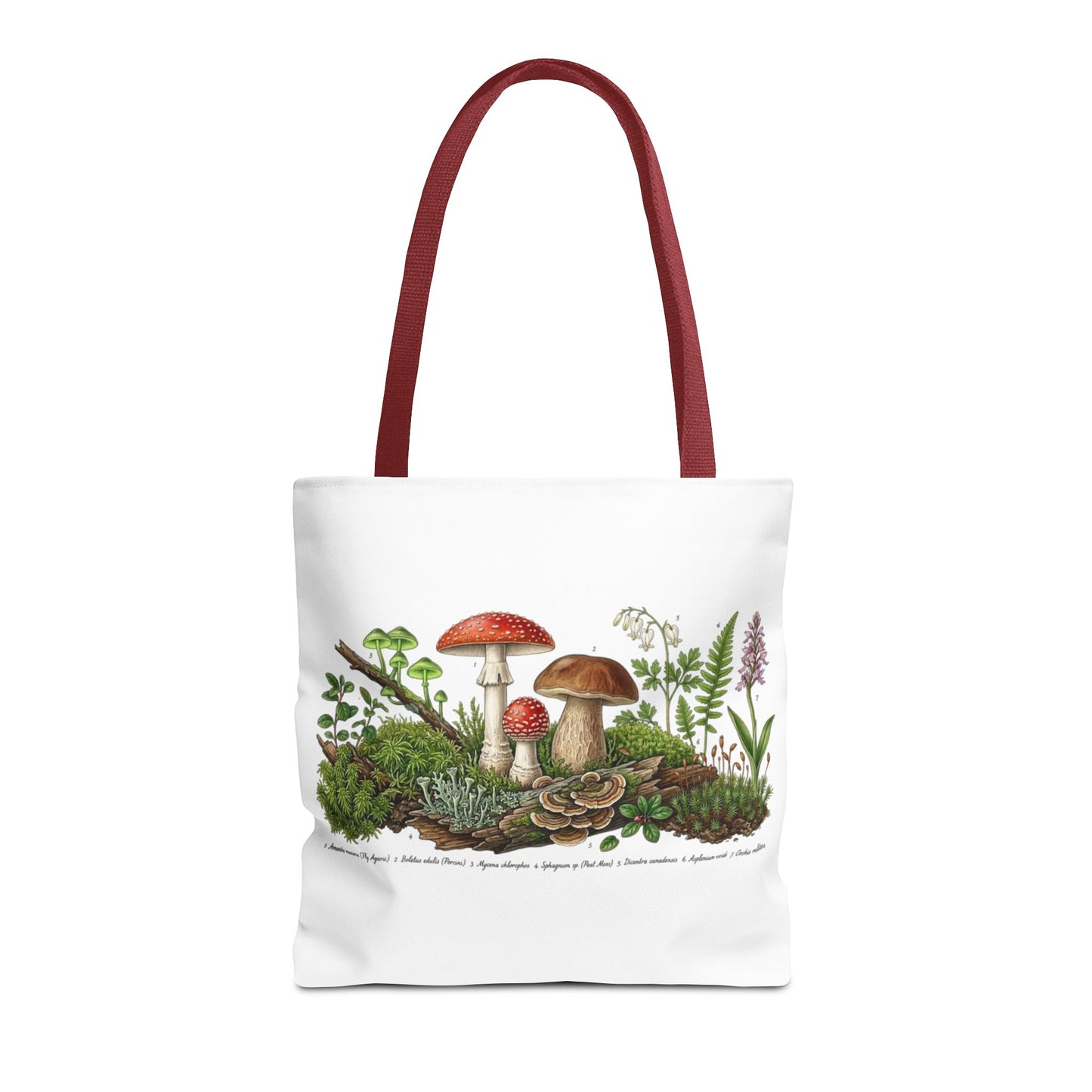 Vintage Mushroom Wildflower Specimen Study Tote Bag
