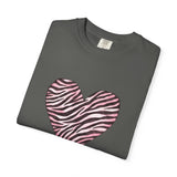 Pink Heart Zebra T-shirt | Romantic Zebra Heart Design