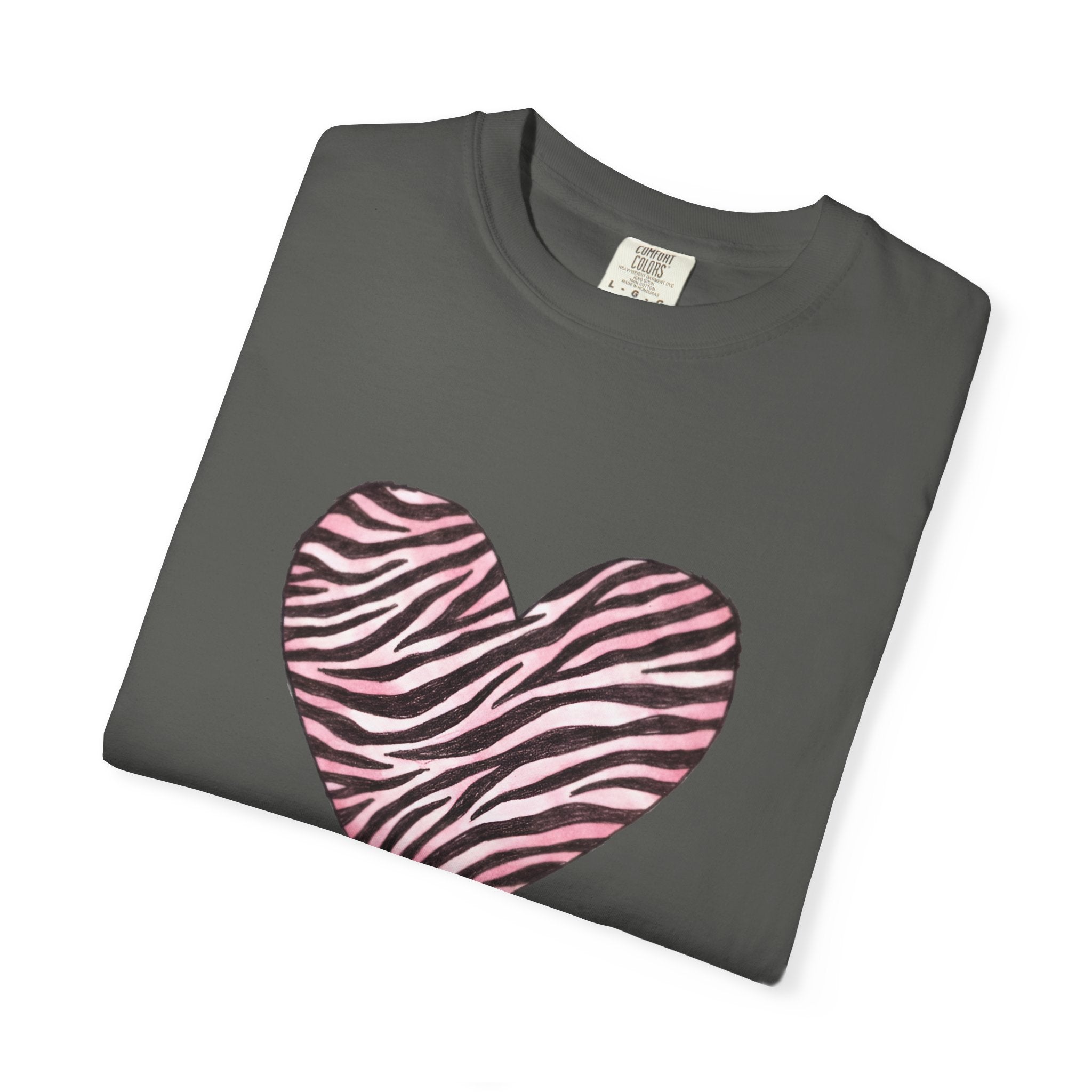 Pink Heart Zebra T-shirt | Romantic Zebra Heart Design