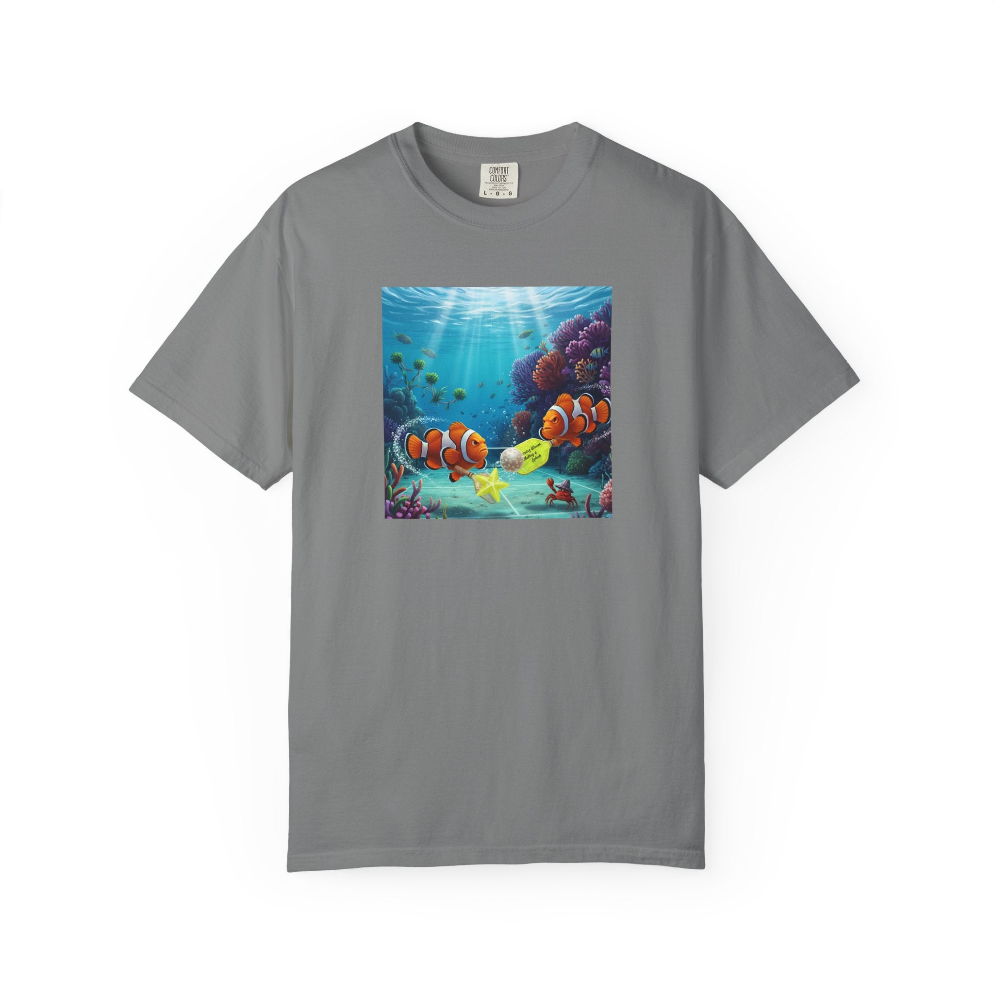 Clownfish Reef Scene T-shirt | Underwater Coral Ocean Illustration