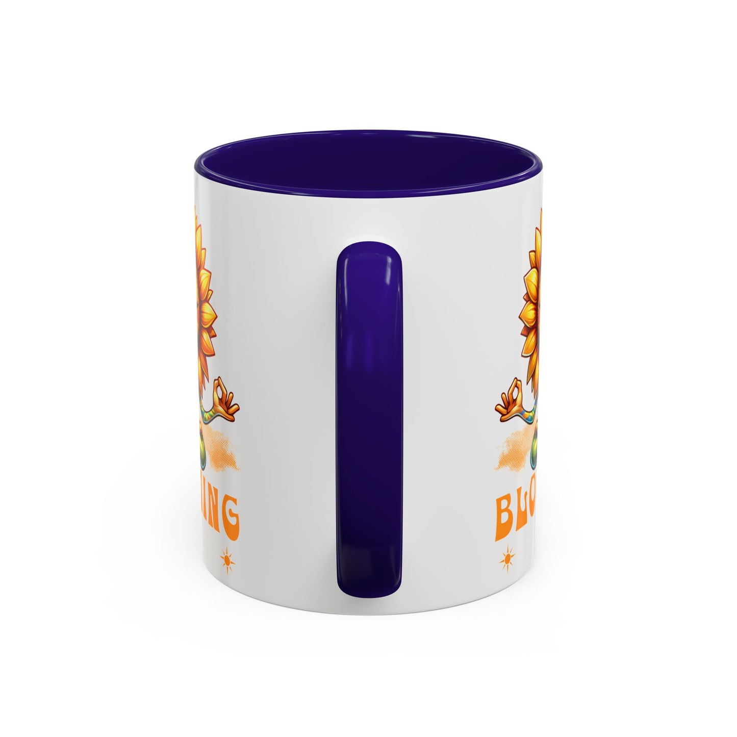 Blooming Sunflower Mug | Yoga Meditating Sunflower Ceramic Mug