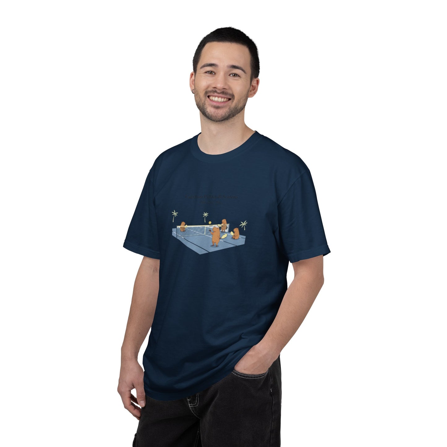 Capybara Pickleball Academy T-shirt | Capybara Cartoon Pickleball Design