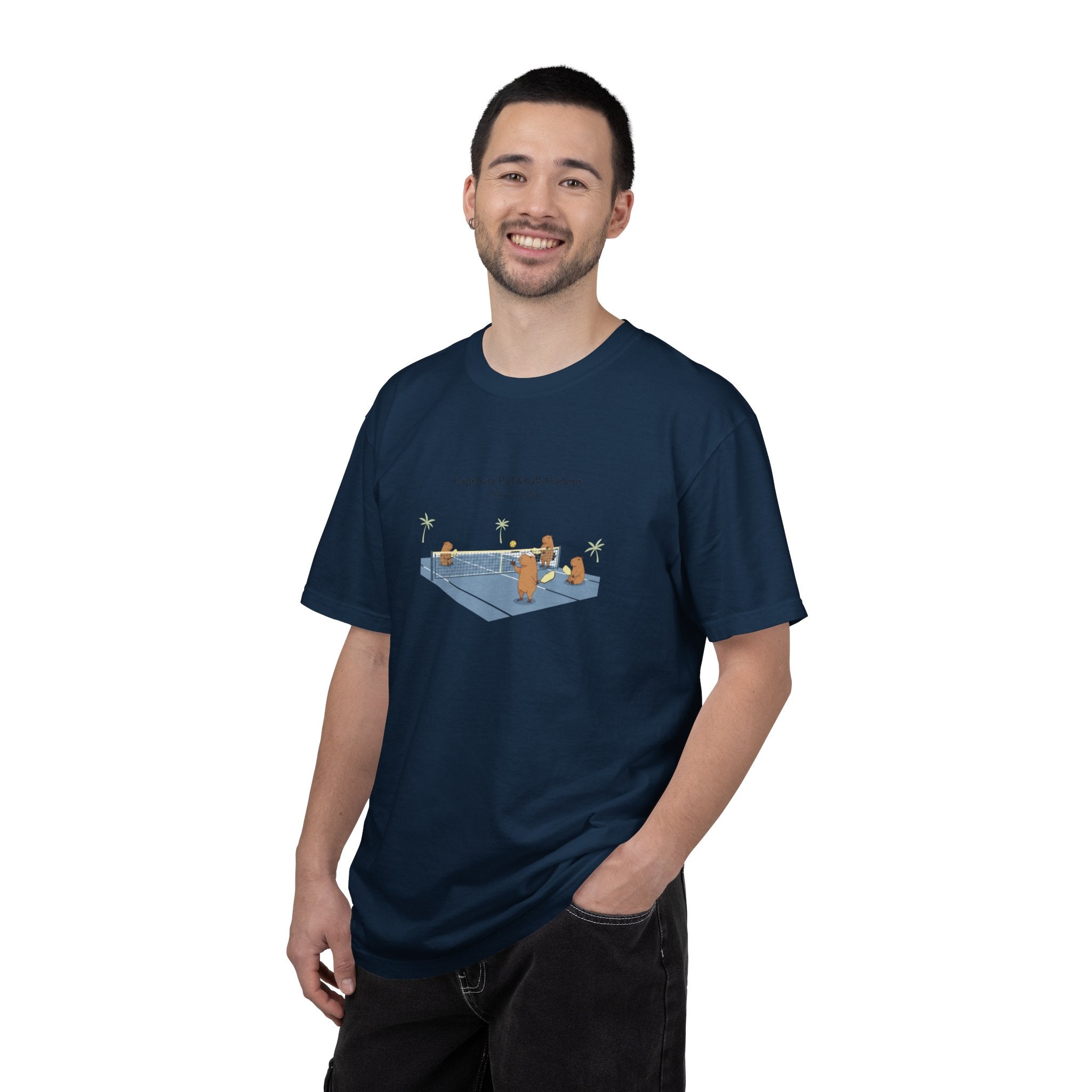 Capybara Pickleball Academy T-shirt | Capybara Cartoon Pickleball Design