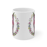 Floral Cat Bouquet Mug | Whimsical Kitten Flower Art 11oz