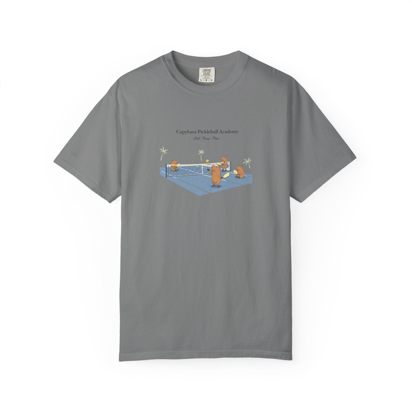 Capybara Pickleball Academy T-shirt | Capybara Cartoon Pickleball Design