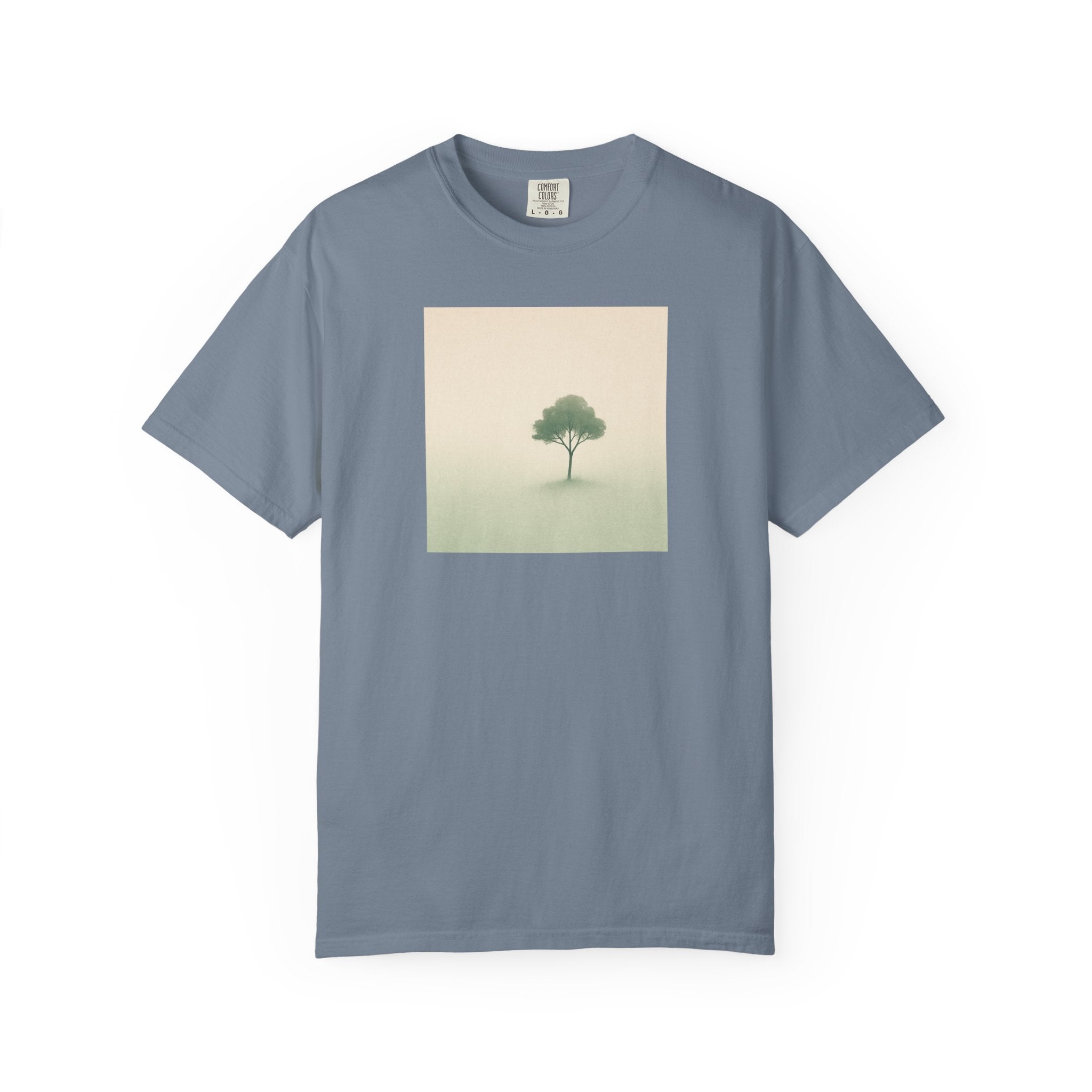 Solitary Tree Minimalist Artwork T-Shirt | Nature Square Print