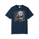 Panda Pickleball Bamboo Forest T-Shirt | Monochrome Kawaii Sports Decor