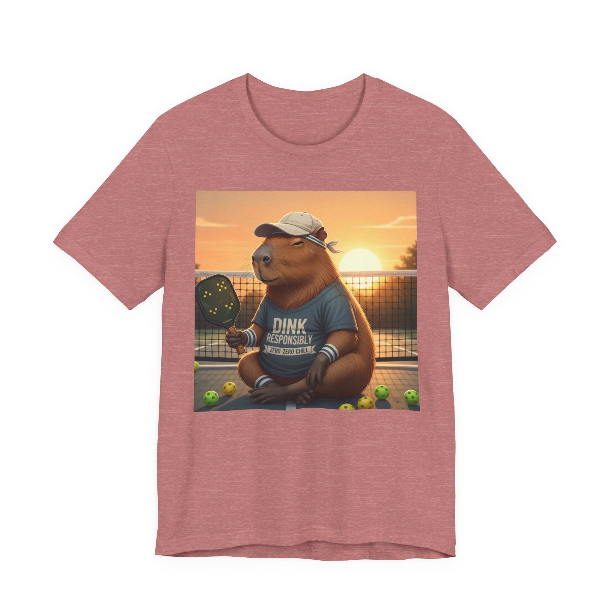 Dink Responsibly Pickleball Capybara Tee | Funny Animal Sports Art