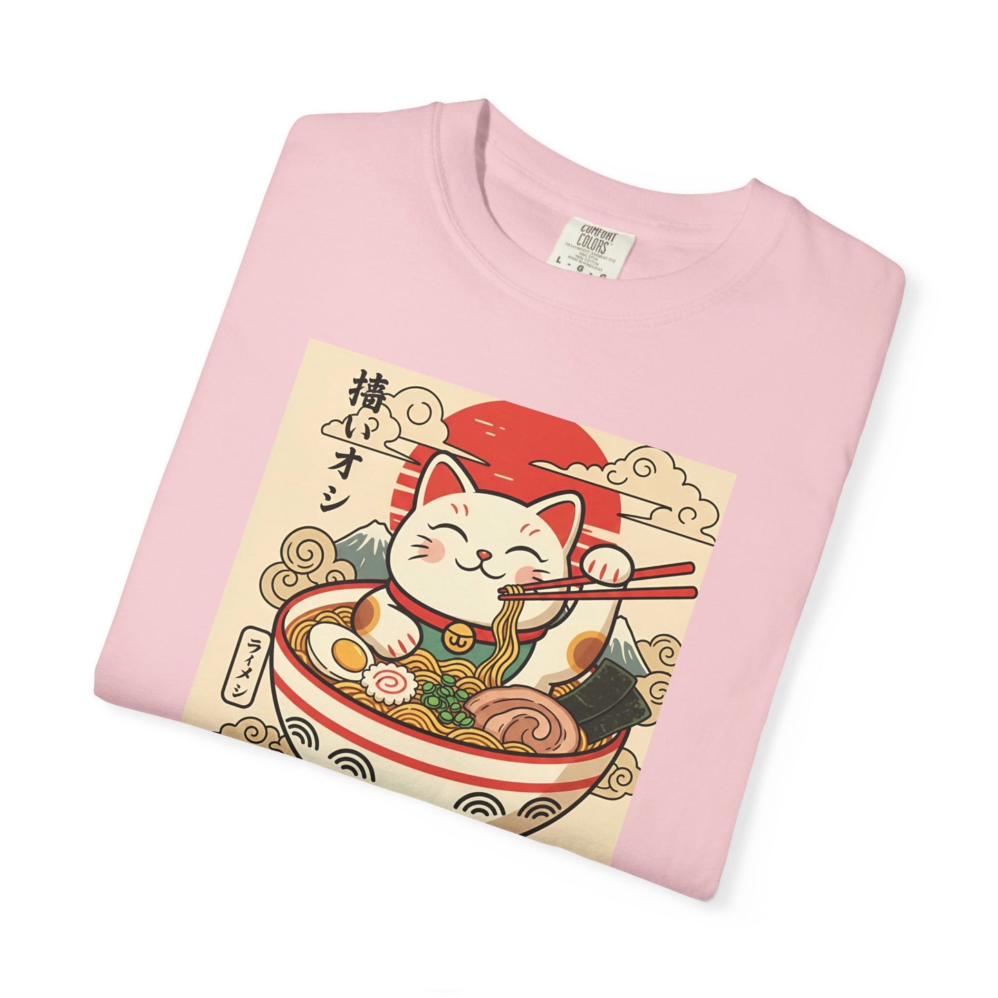 Maneki Neko Ramen Cat T-shirt | Lucky Cat Bowl Graphic Japanese Style