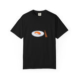 Salmon Nigiri Sushi plate with chopsticks T-shirt | sushi tee