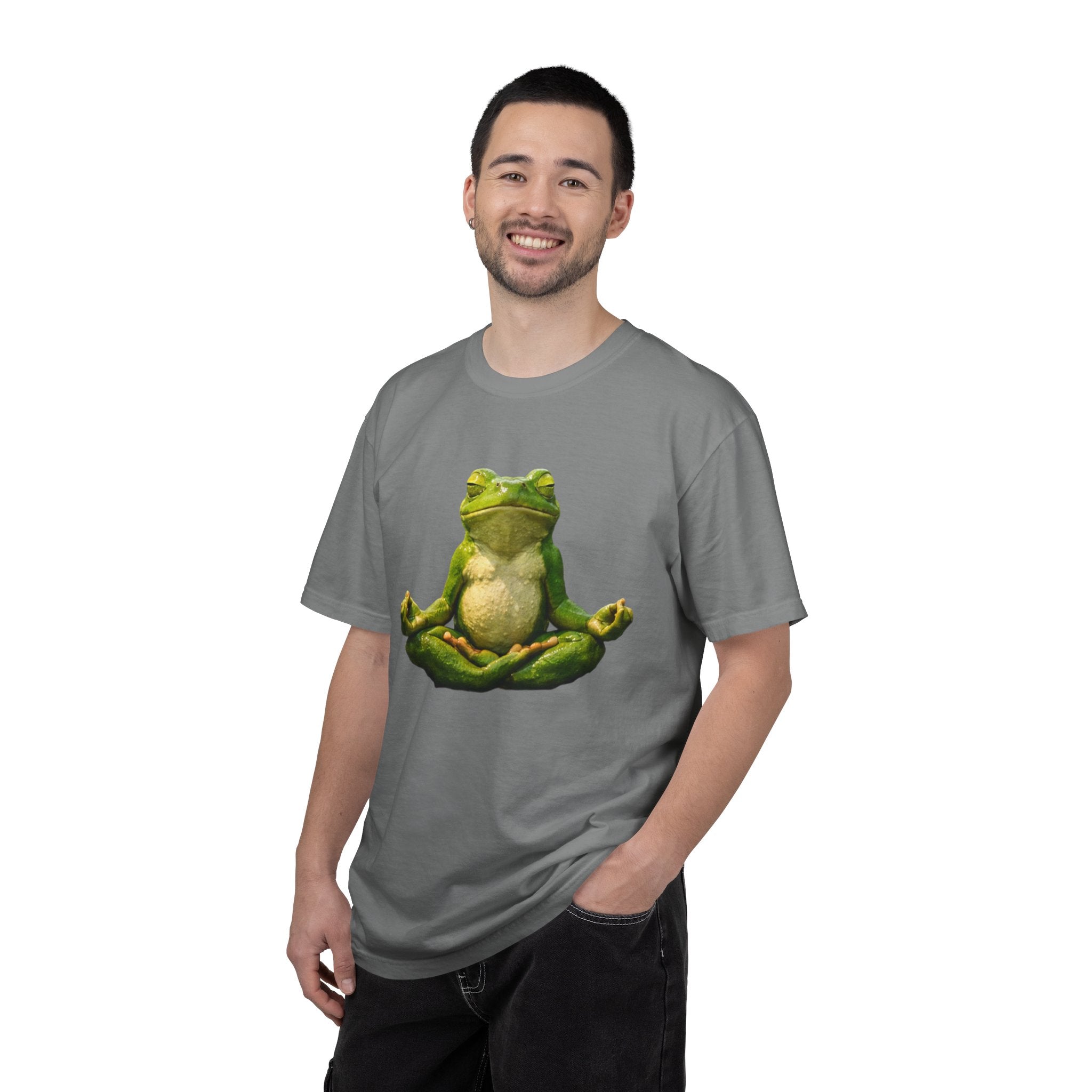 Meditating Frog T-shirt | Zen Yoga Frog Illustration, Relaxation Tee